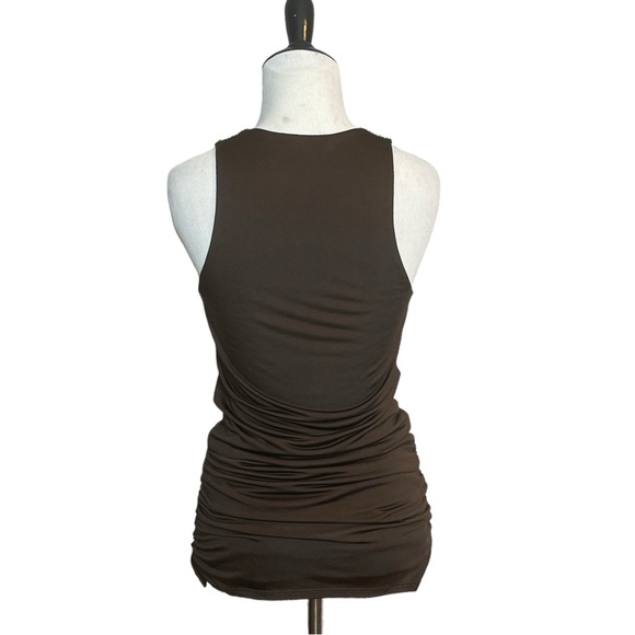 ALICE + OLIVIA SILK VISCOSE SLEEVELESS RHINESTONE ACCENT TANK TOP TUNIC - Picture 6 of 10